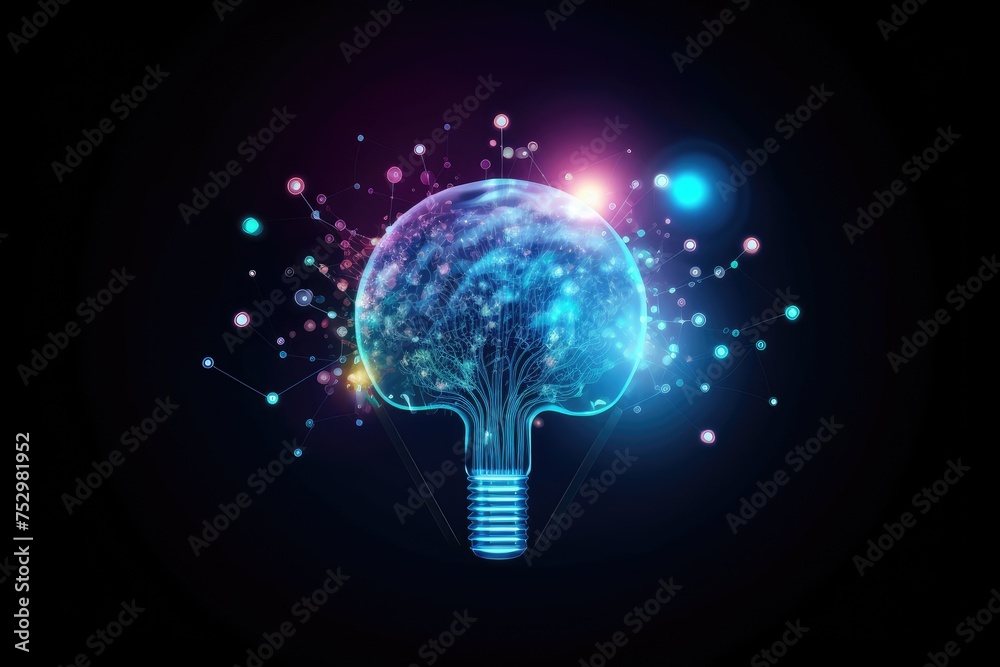 Lightbulb with Cosmic Energy Abstract Concept Lightbulb with Cosmic Energy Abstract Concept