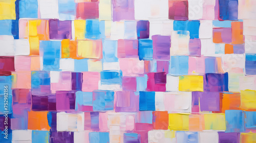 Colorful abstract squares in vibrant modern art background