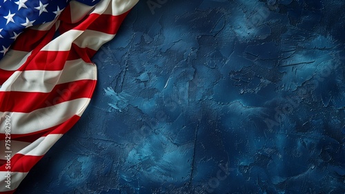 national flag of united states of america isolated on a blue grunge textured background, Labor day, memorial day concept, veterans day, honoring all who served, independance day