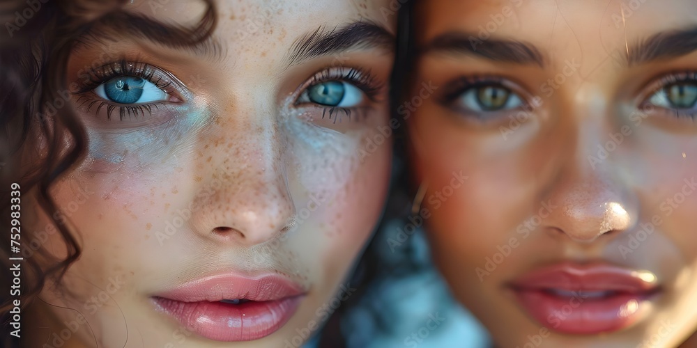 Getting Ready Together: Closeup Shot of Two Young Women Applying Makeup. Concept Makeup Tutorial, Beauty Routine, Closeup Shots, Group Activities, Glamorous Makeover