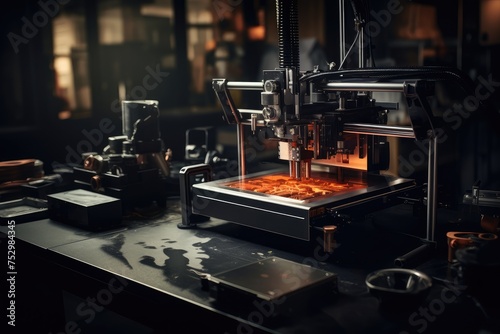Advanced 3D Printer Creating Object in Laboratory