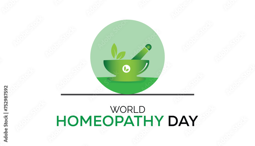 World Homeopathy day observed every year in April. Template for background, banner, card, poster with text inscription. World Homeopathy day observed every year in April. Template for background, banner, card, poster with text inscription.