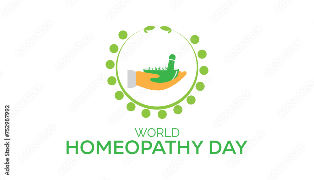 World Homeopathy day observed every year in April. Template for background, banner, card, poster with text inscription. World Homeopathy day observed every year in April. Template for background, banner, card, poster with text inscription.