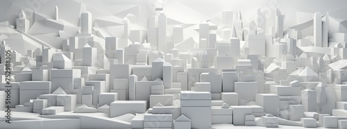 Futuristic White 3D Render of City Model