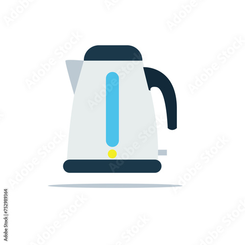 Electric Kettle. Teapot isolated on white. Flat vector illustration.