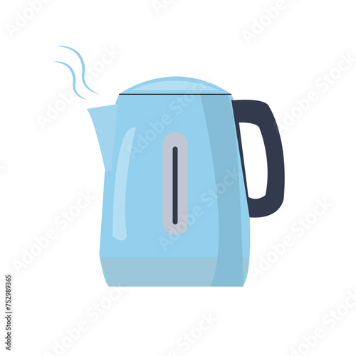 Electric Kettle. Teapot isolated on white. Flat vector illustration.