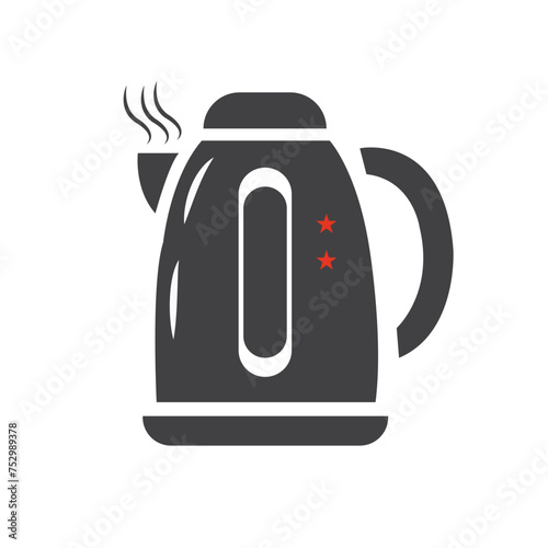 Electric Kettle. Teapot isolated on white. Flat vector illustration.