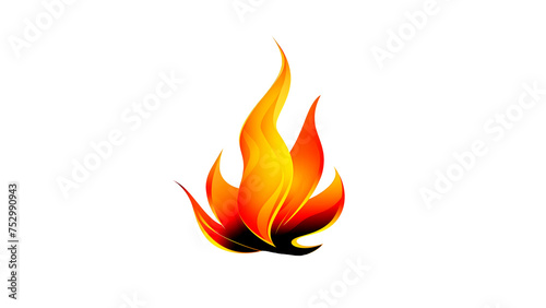 Cartoon fire flame isolated on a transparent background.