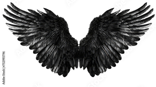 Black angel wings - Transparent background, Cut out