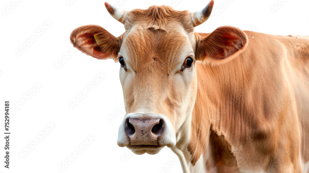 Close Up of a Brown Cow - Transparent background, Cut out Close Up of a Brown Cow - Transparent background, Cut out