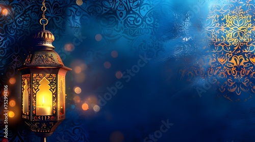 Wallpaper Mural ramadan islamic greeting card of crescent moon decoration and lanterns with copy space area banner Torontodigital.ca