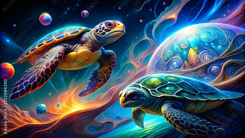 Cosmic Sea Turtles Gliding through Space Cosmic Sea Turtles Gliding through Space
