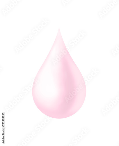 Pink milk drop. Vector illustration