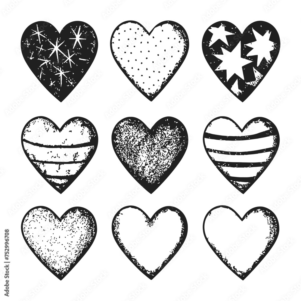 Hand drawn beautiful vector heart collection Hand drawn beautiful vector heart collection