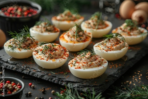 deviled egg in the kitchen table professional advertising food photography