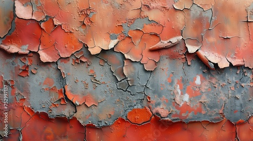 abstract background of old aged painted wall with scratch and paint peel off, empty dirty wall background, Generative Ai