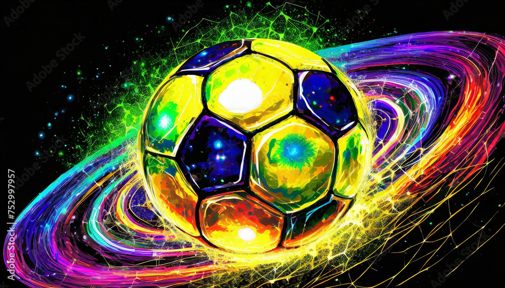 Naklejka premium Cosmic Influx Universe-Charged Soccer Ball