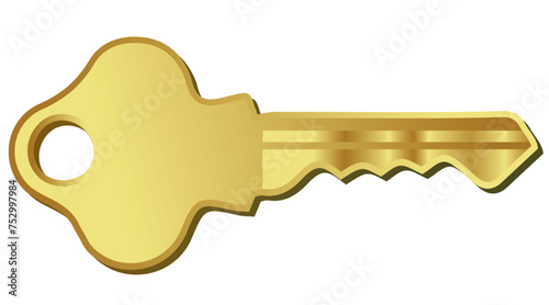 golden key isolated on white