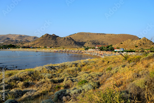 Valokuva last sun of the day - Thanos beach, Lemnos island, Greece, Aegean sea