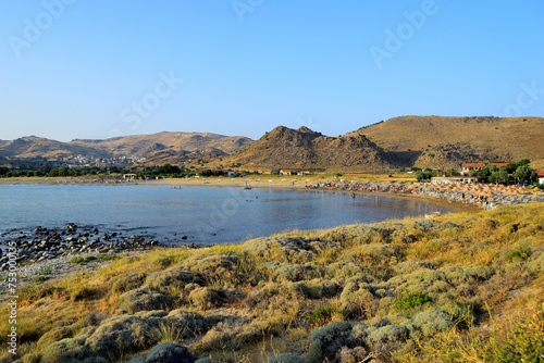 Canvas Print last sun of the day - Thanos beach, Lemnos island, Greece, Aegean sea
