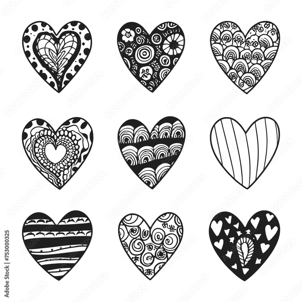 Hand drawn beautiful vector heart collection Hand drawn beautiful vector heart collection