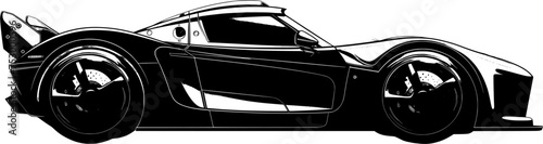 Black car vector icon isolated on a transparent background.
