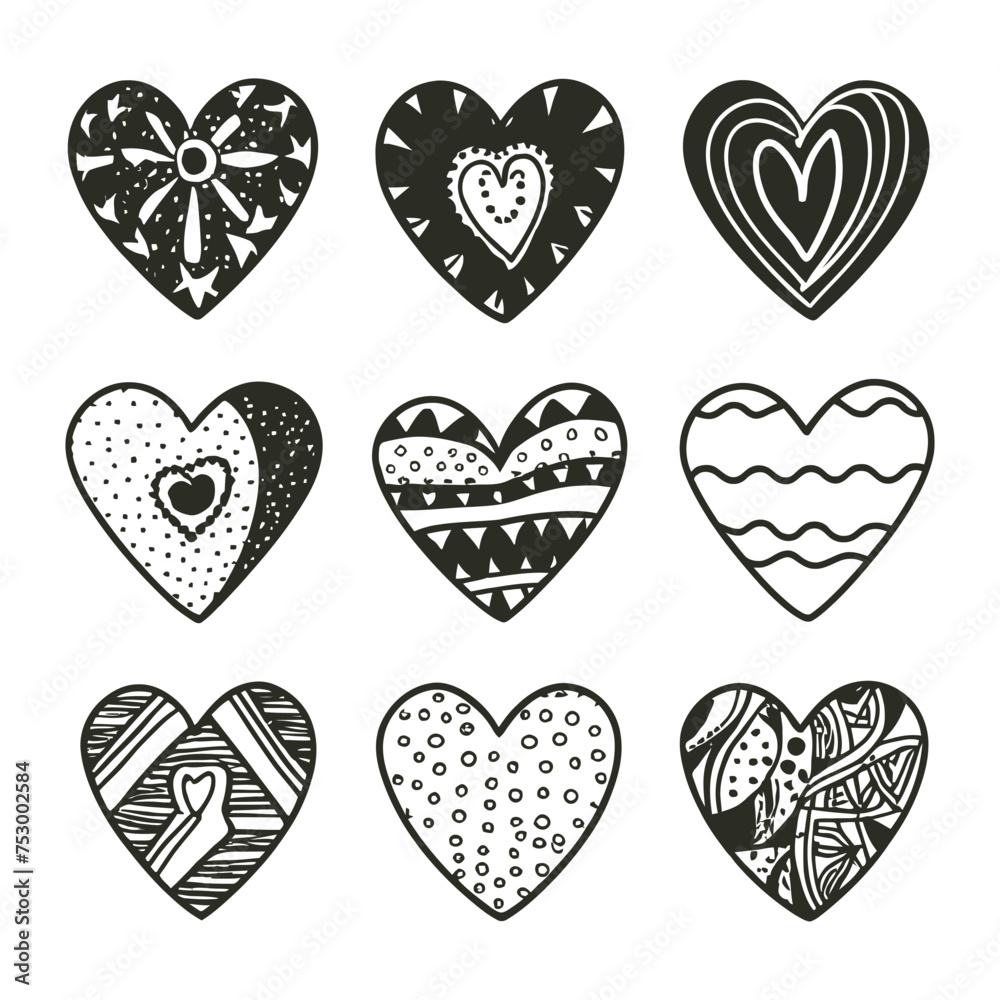 Hand drawn beautiful vector heart collection Hand drawn beautiful vector heart collection