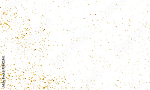 Doted and confetti golden glitter on transparent background. Shiny glittering dust. Gold glitter sparkle confetti that floats down falling. Vector illustration.