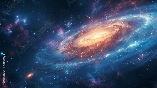 Space background showcasing galaxies  stars  and cosmic phenomena with vibrant colors and gradients. Concept  astronomy  space exploration  or astrophysics
