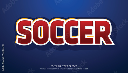 soccer text effect template with minimalist style and bold font concept use for brand advertising photo