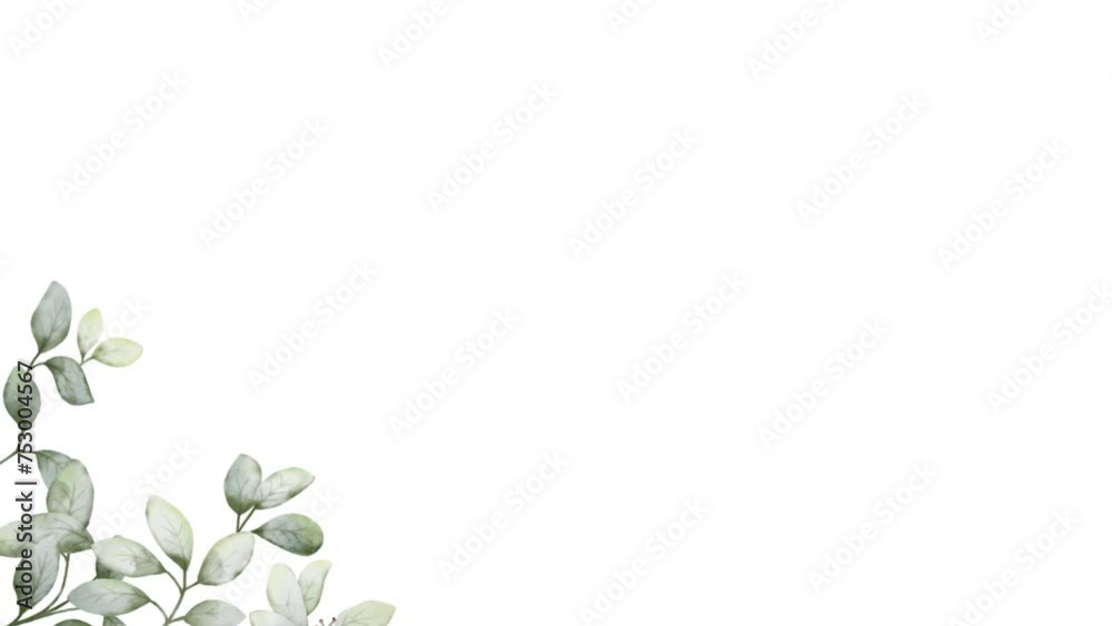 Watercolor flowers and leaves moving background Watercolor flowers and leaves moving background