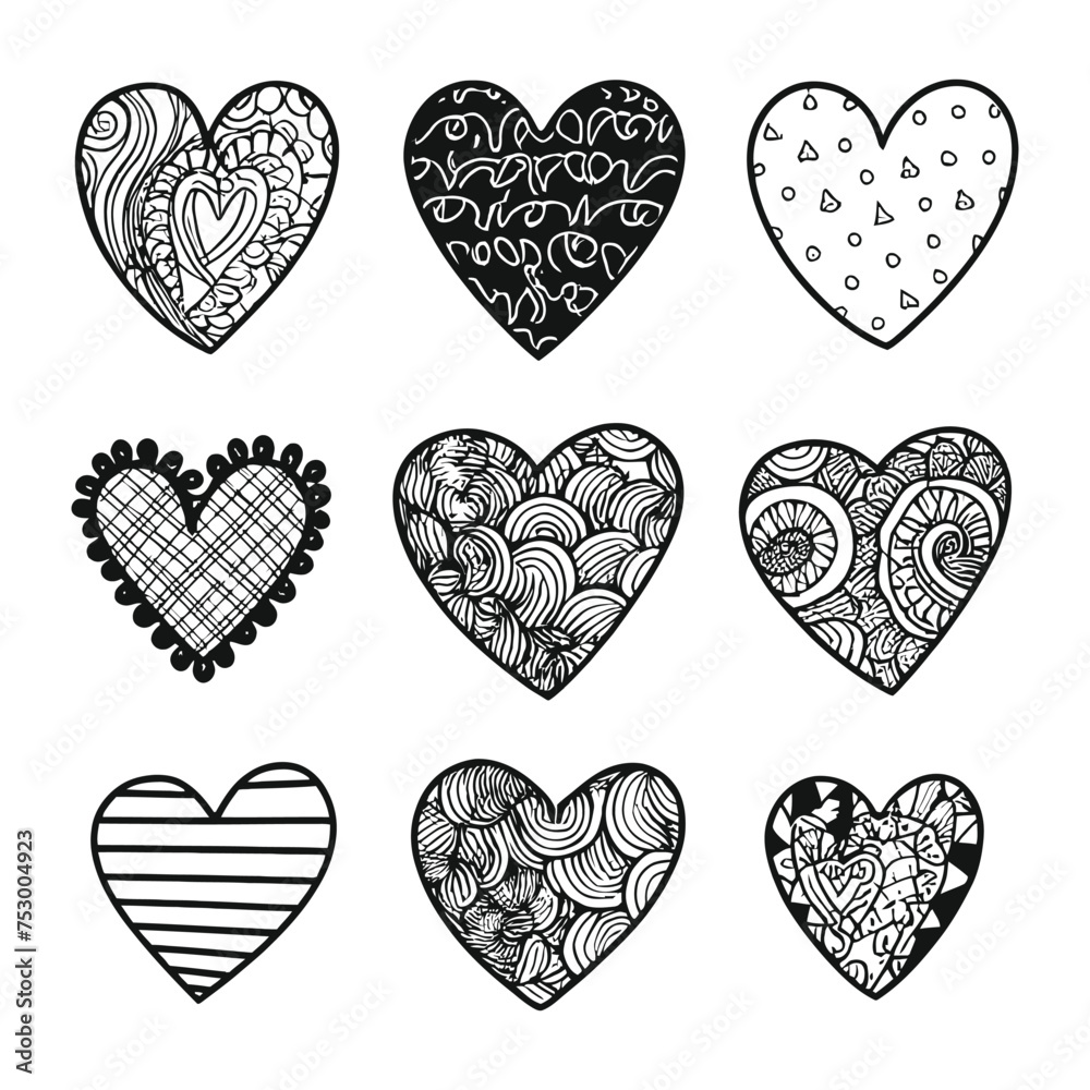 Hand drawn beautiful vector heart collection Hand drawn beautiful vector heart collection