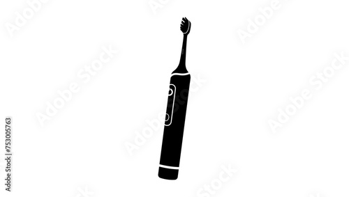 Electric Toothbrush,  black isolated silhouette