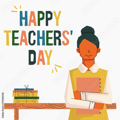 Vector flat teachers day illustration