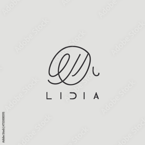 make a minimalist logo using the word lida, vector illustration line art photo