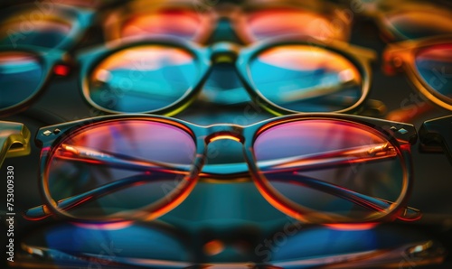 Glasses on a dark background. Close-up. Selective focus. © TheoTheWizard