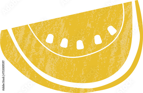Cute watermelon illustration with noise texture.