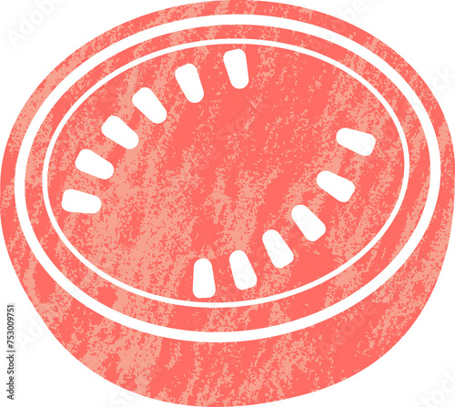 Cute watermelon illustration with noise texture.
