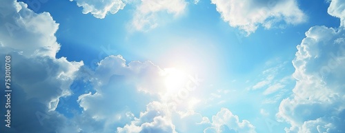 beauty white cloudy on blue sky with soft sun light nature view soft white clouds on pastel blue