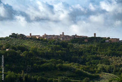 Rural landscape near Foligno and Montefalco, Umbria, Italy, at summer