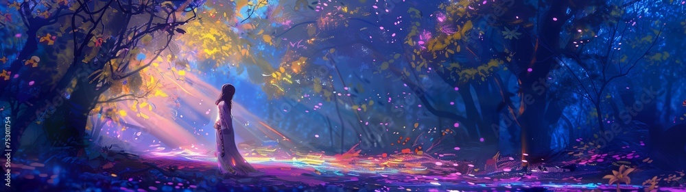 Glowing Goddess: A Fantasy of Fluorescent Colors and Healing Art
