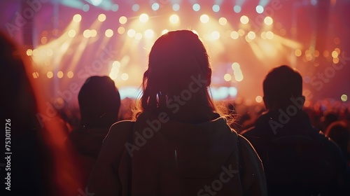 People having fun at a brightly lit concert
