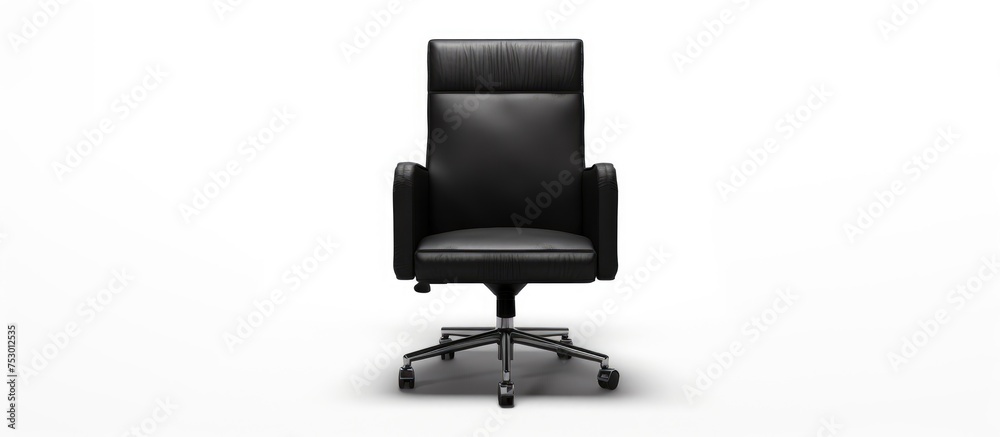 Black office chair on a white background