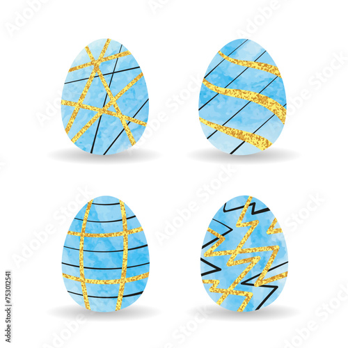Easter eggs. Watercolor vector illustration