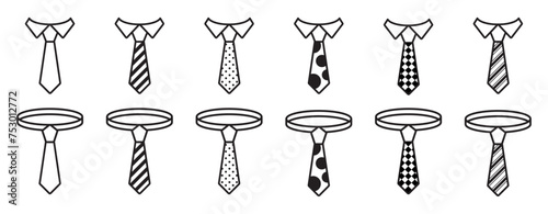simple tie icon black isolated with simple cute pattern
