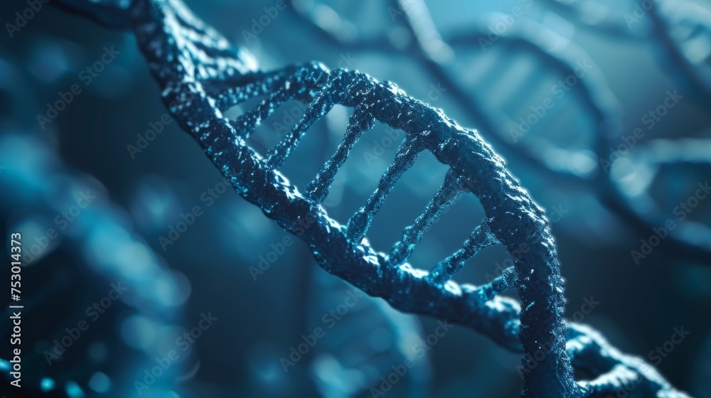 Double helix DNA molecule isolated close up genetic medical research concept.