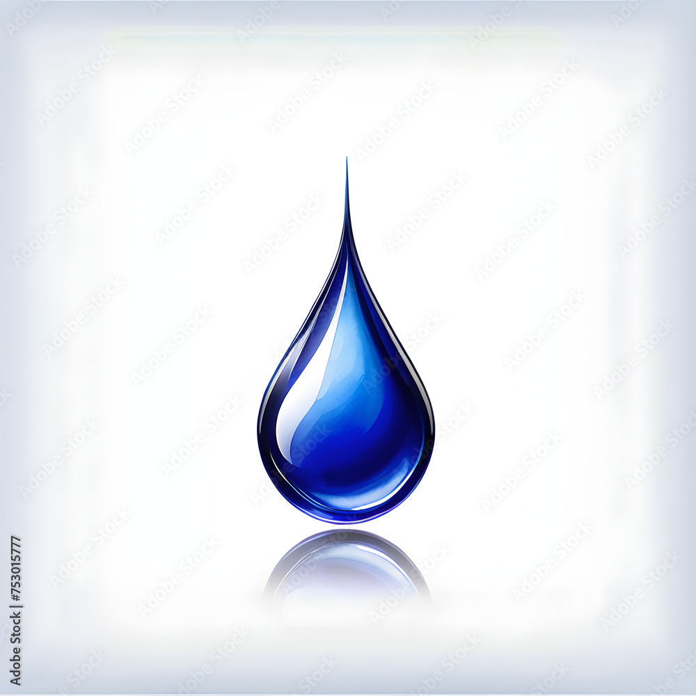Mystical Indigo Water Droplet: Icon of Depth.(Generative AI)