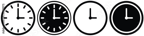 collection of clock icons, Set of clock icons. Clock, time, clock icon set  photo
