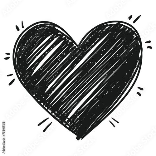 Hand drawn beautiful vector heart (ID: 753019153)