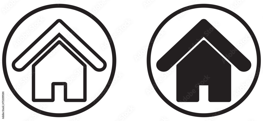 Collection home icons. House symbol. Set of real estate objects and ...